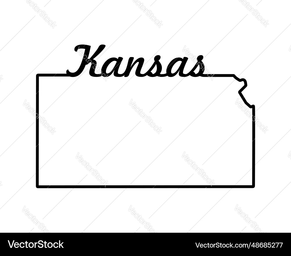 Kansas State Outline Vector Image