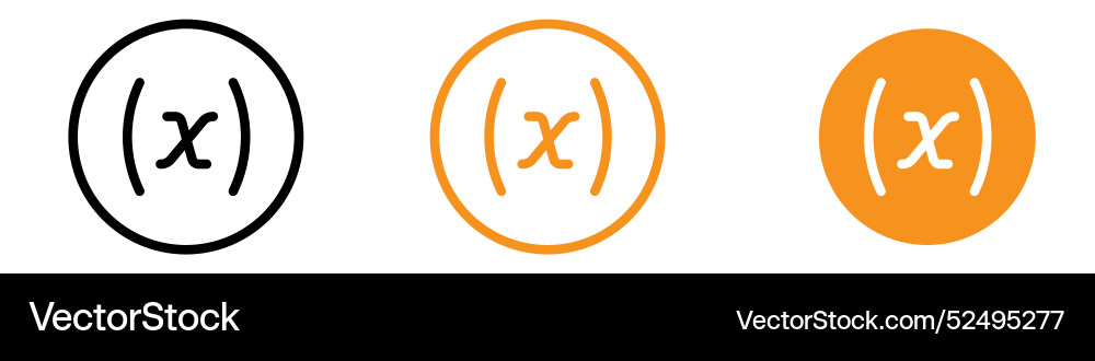 Mathematical Variable Symbol Set vector image