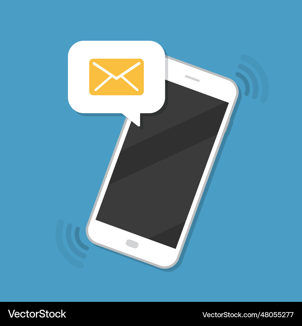 New message notification with envelope icon New message notification with envelope icon Vector Image