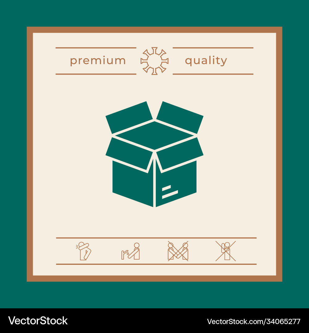 Open box symbol icon elements for your design Vector Image