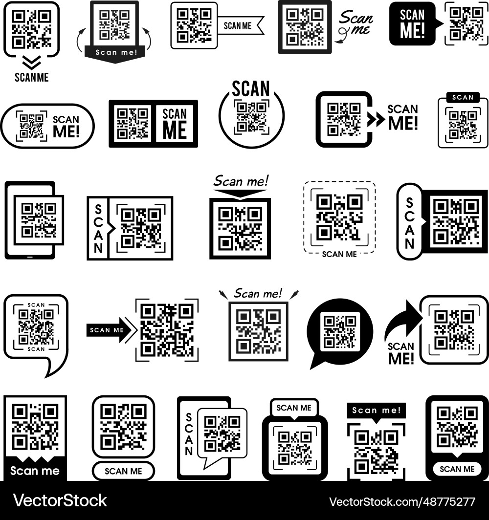 Qr code identity scanning smart grid app Qr code identity scanning smart grid app vector image