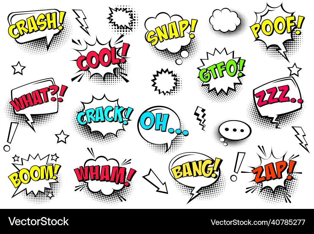 Retro Comic Speech Bubbles Royalty Free Vector Image