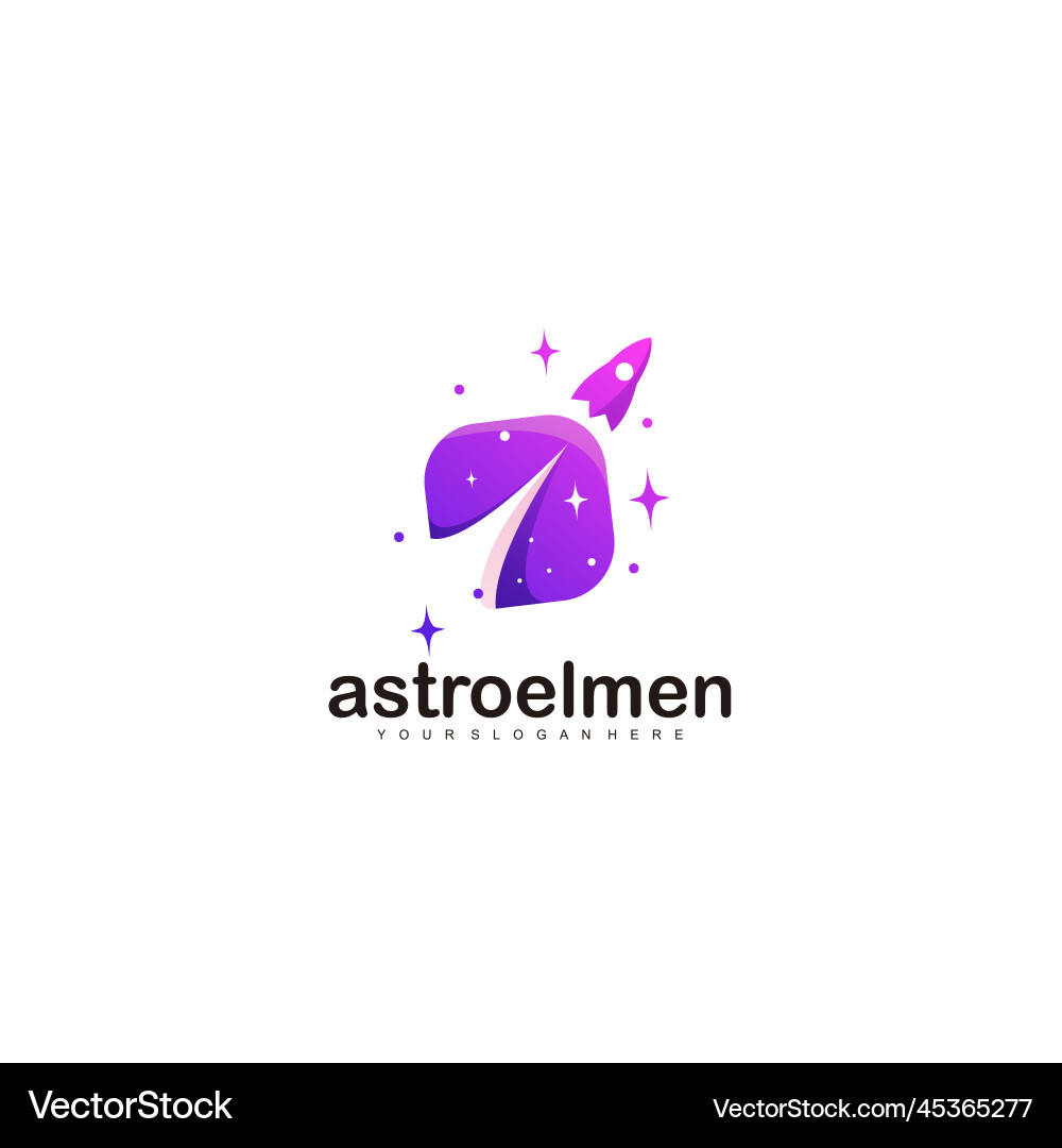 Rocket with initial v design colorful logo Vector Image