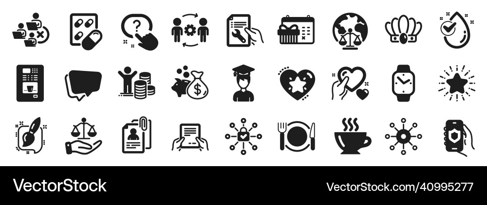 Set of business icons such as question button Vector Image