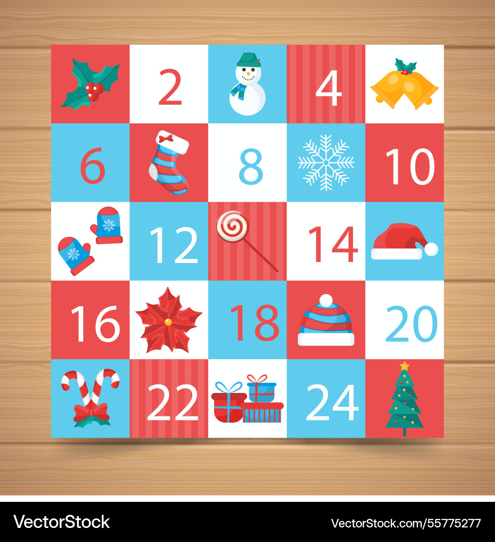 Simple advent calendar Vector Image