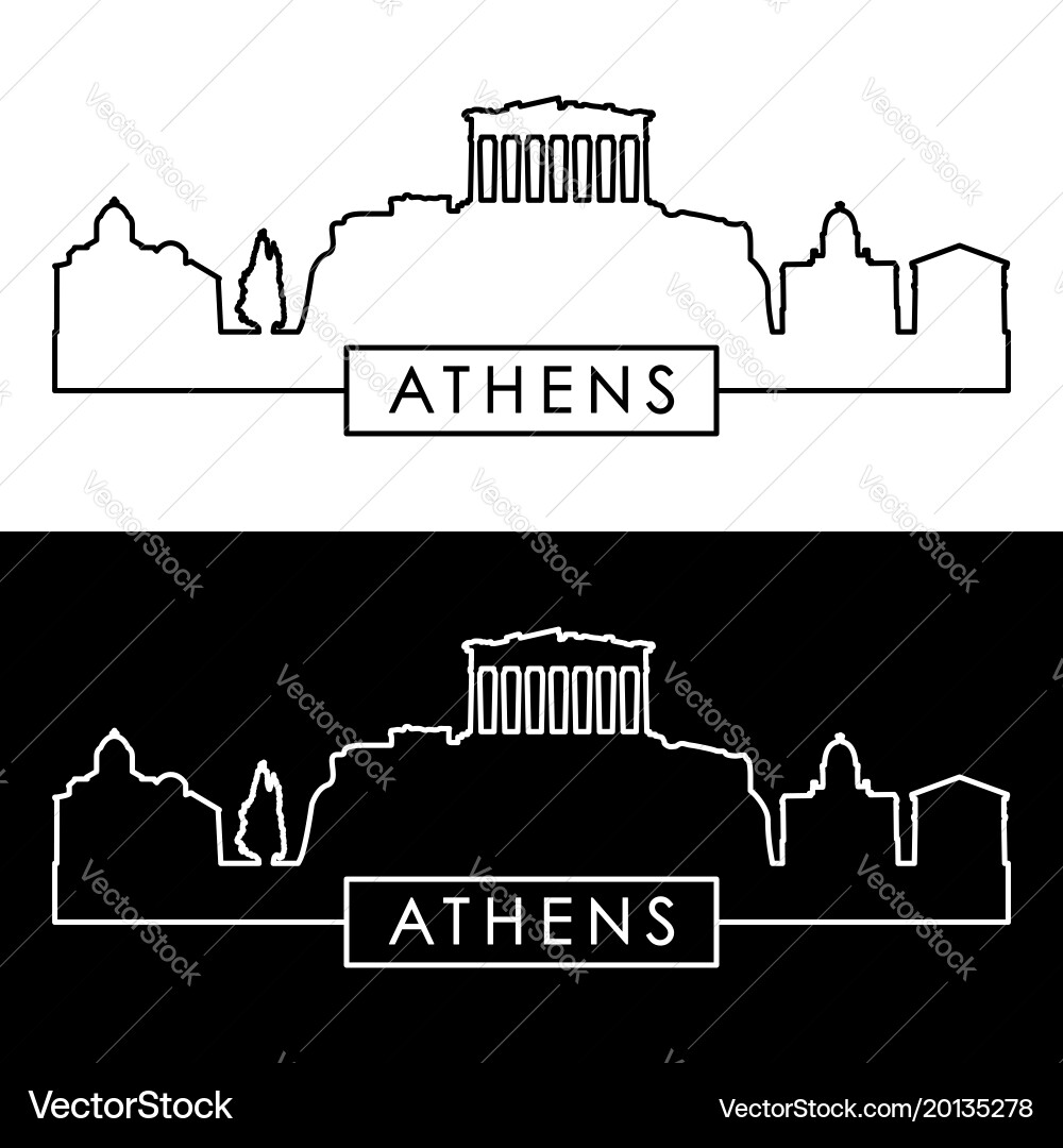 Athens skyline linear style editable file Vector Image