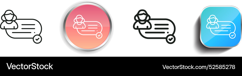Chat icon thin linear regular and button style vector image