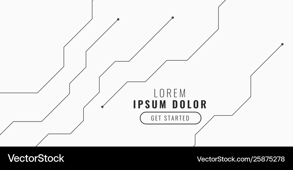 Clean white tech background with circuit lines vector image