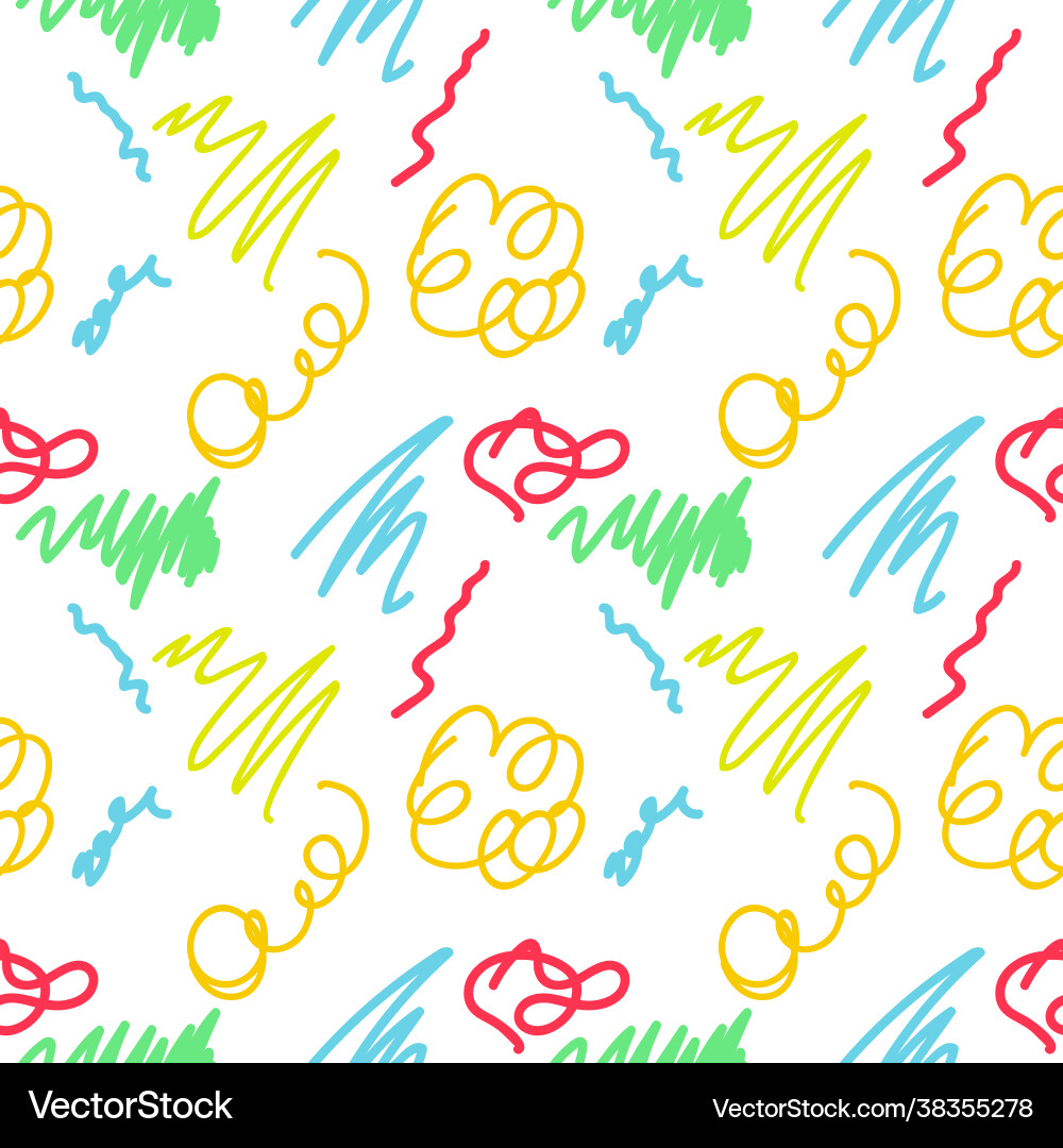 Colorful Scribble Pattern vector image