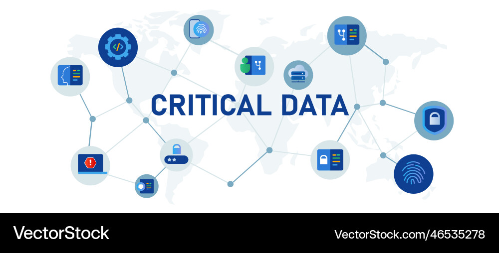 Critical data database security biometric Critical data database security biometric vector image