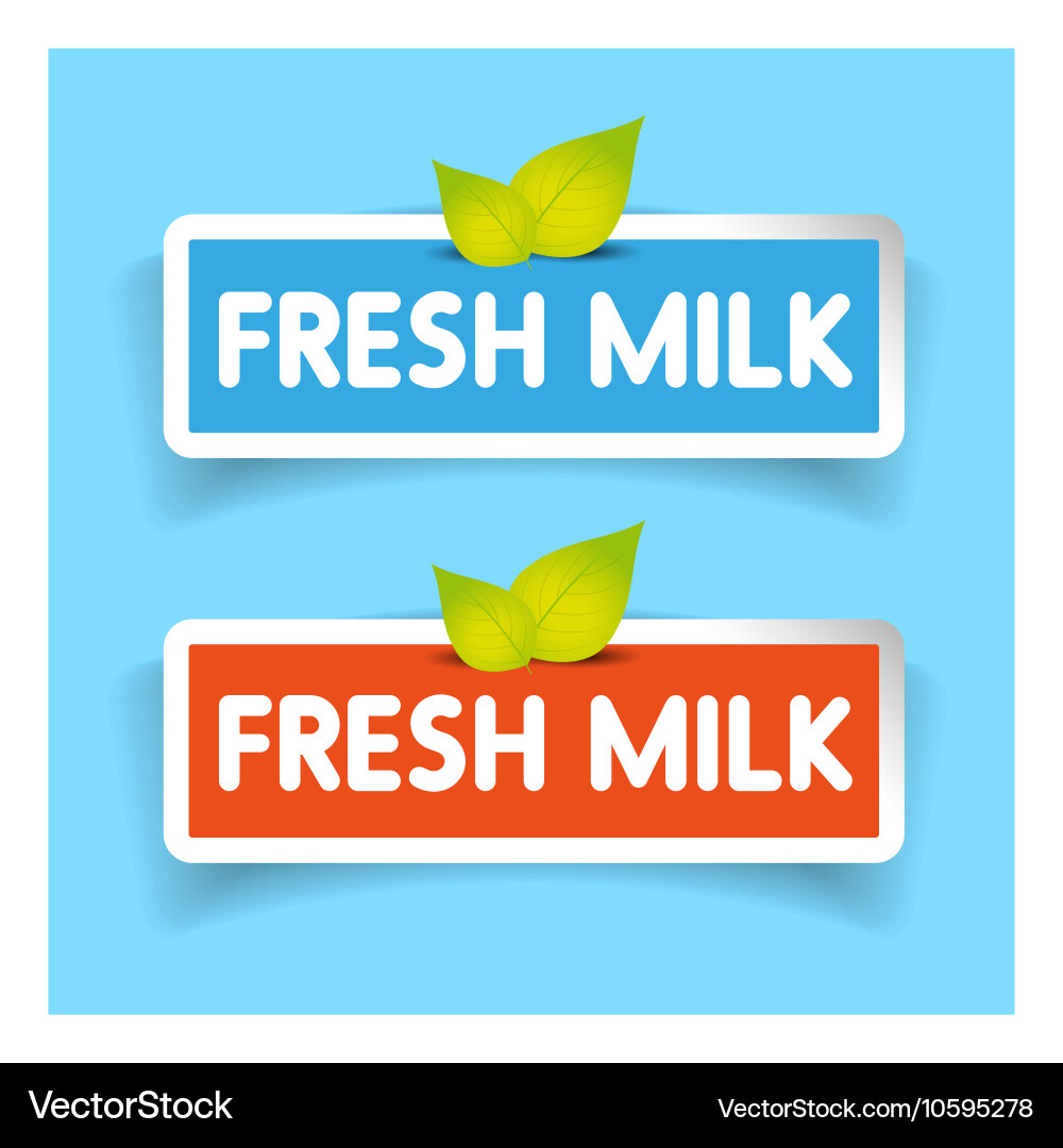 Fresh milk label Vector Image