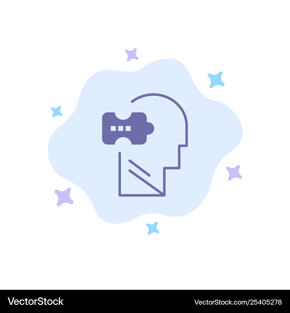 Logic mind problem solving blue icon on abstract Logic mind problem solving blue icon on abstract Vector Image