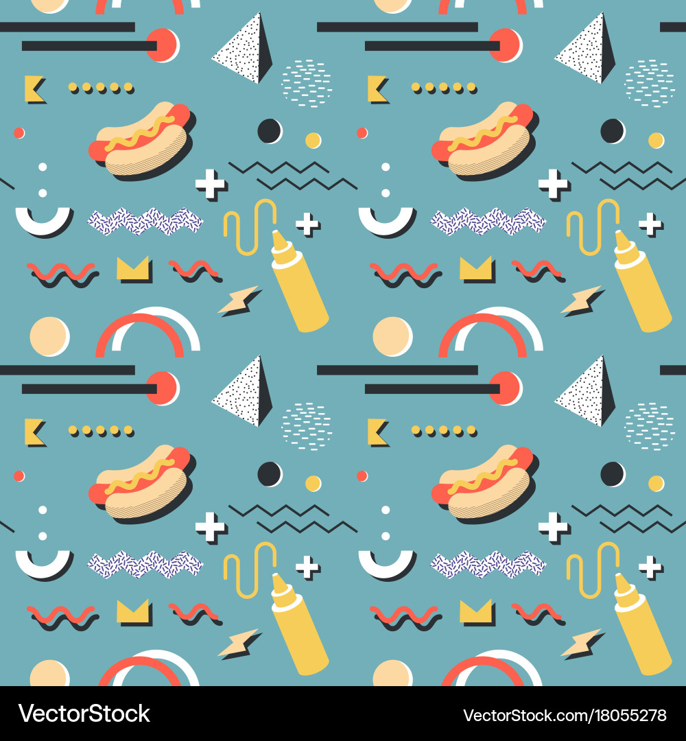 Memphis seamless pattern abstract background Vector Image