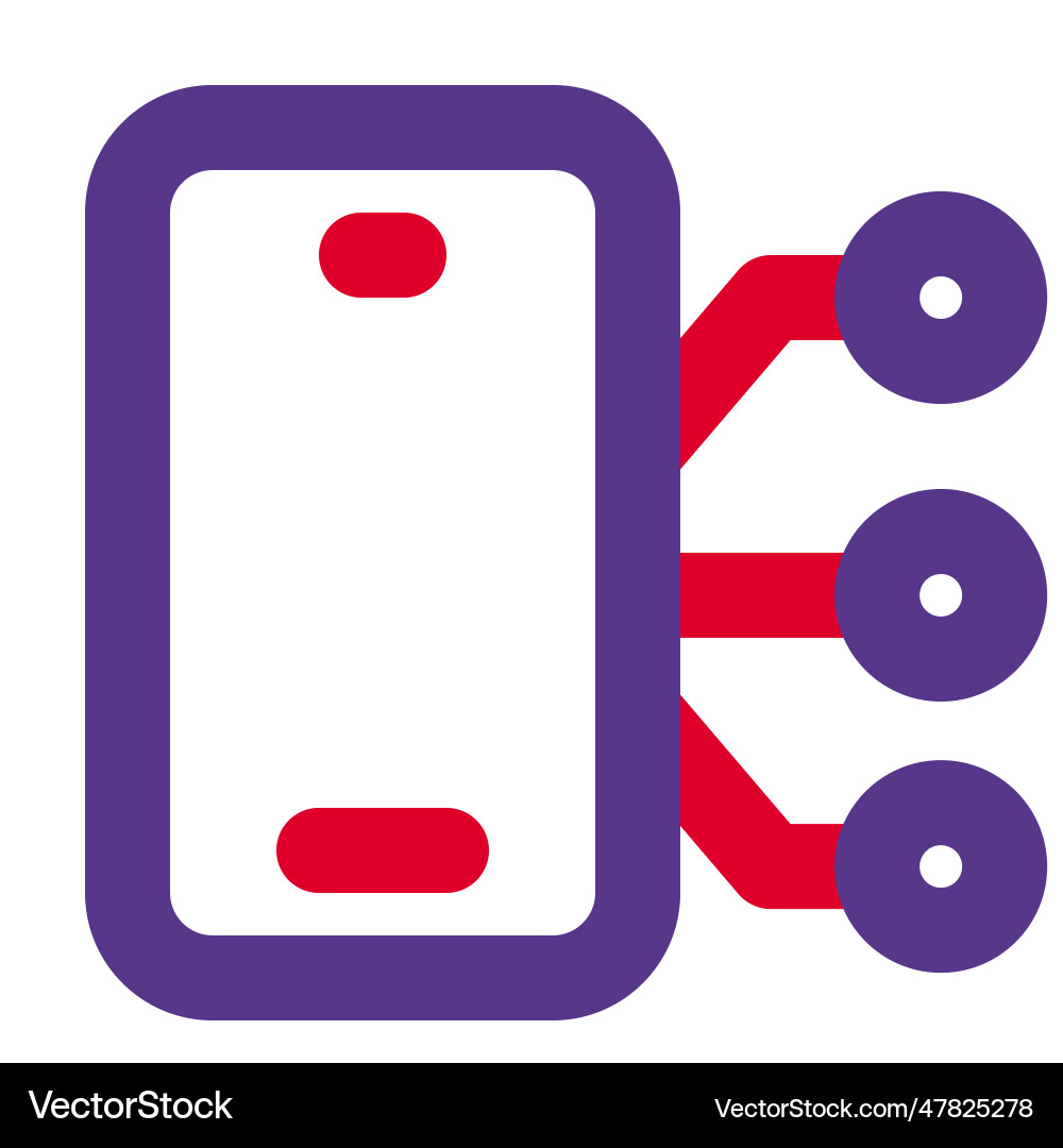 Multiple network availability in a smartphone vector image