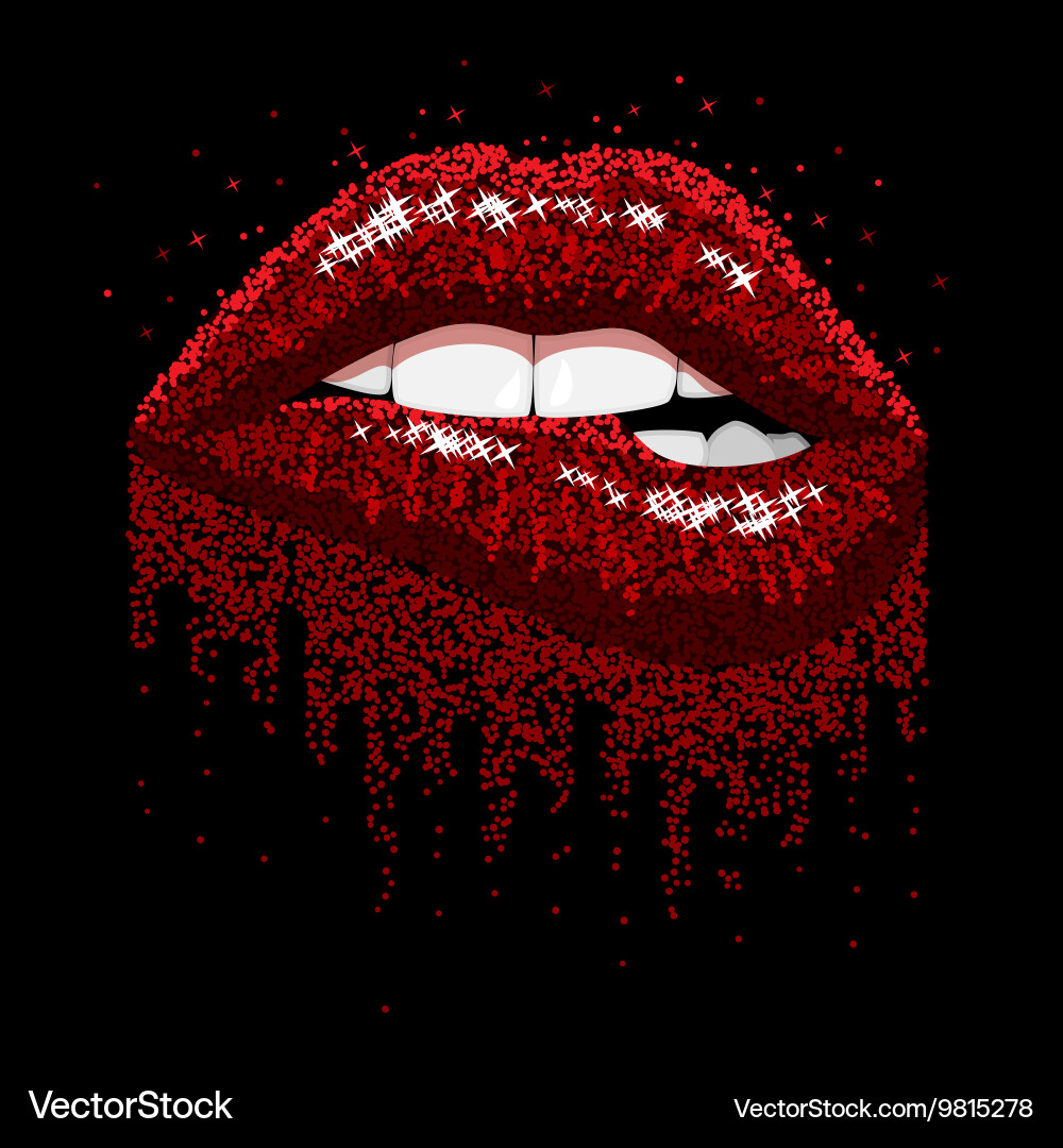 Red sparkles lips Royalty Free Vector Image - VectorStock