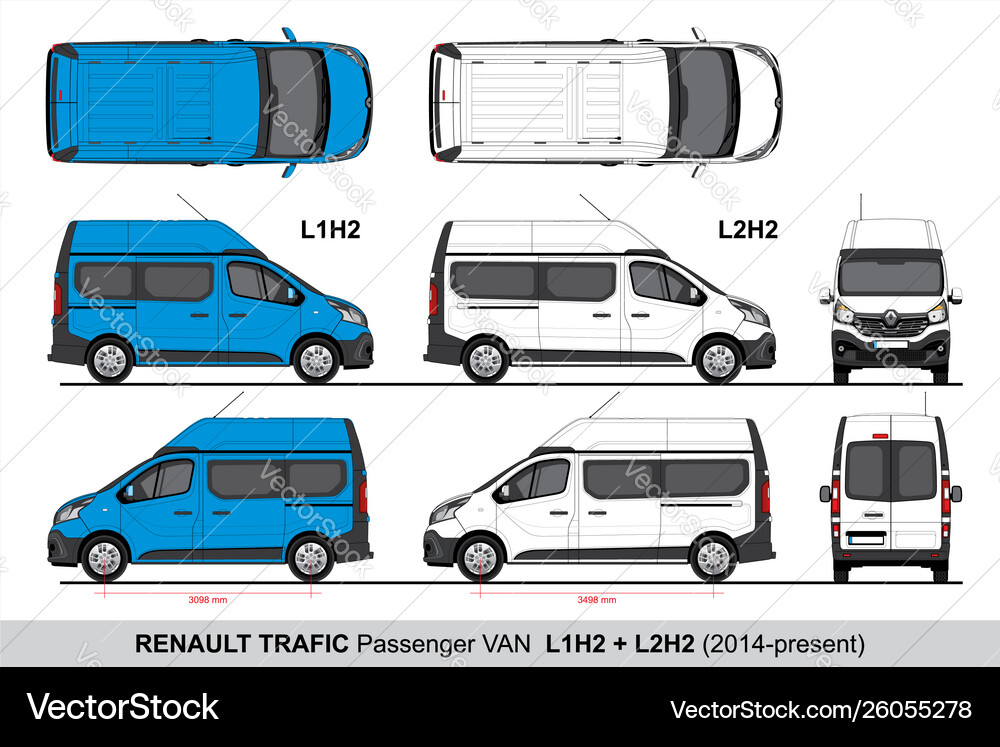 Renault Trafic Van L1H2 L2H2 – Royalty-Free Vector | VectorStock
