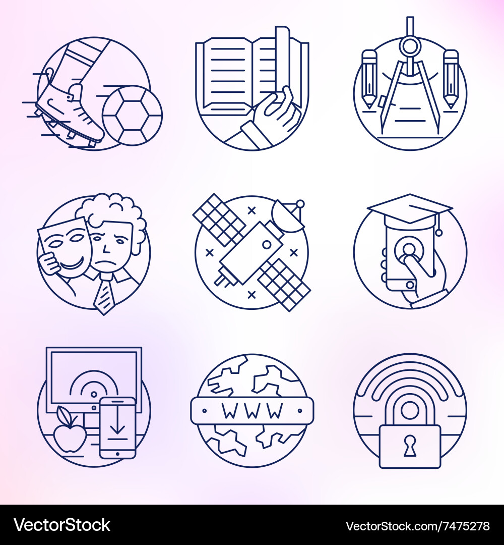 Set of icons in modern linear style Vector Image
