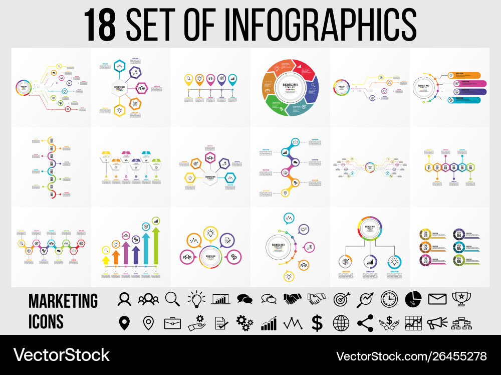 Set of infographics elements design template Set of infographics elements design template Vector Image