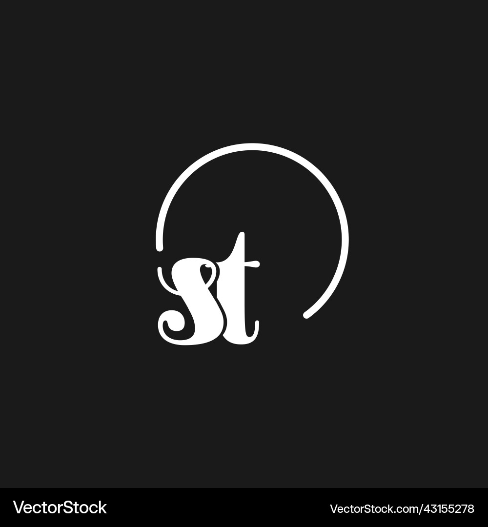 St logo initials monogram with circular lines St logo initials monogram with circular lines Vector Image