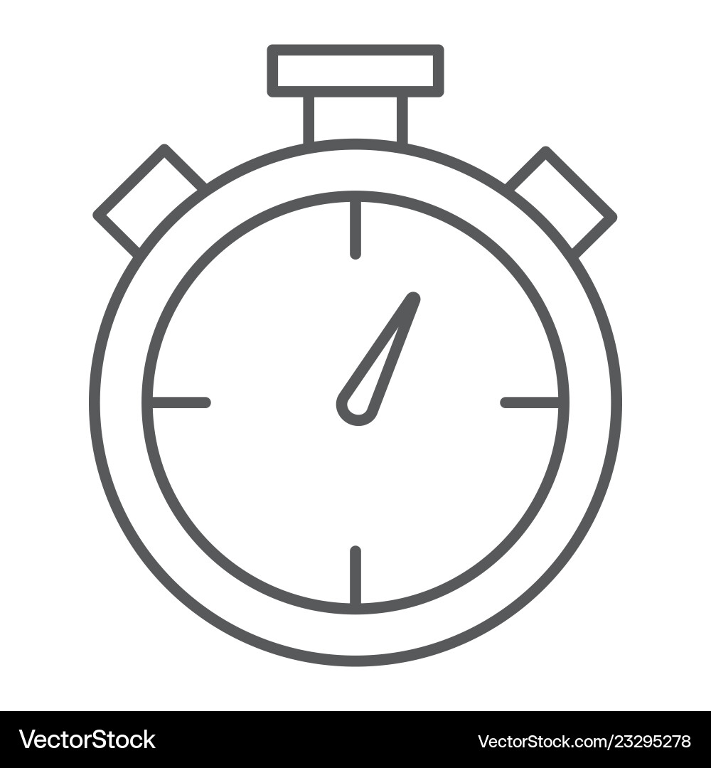 Stopwatch thin line icon time and measure timer Stopwatch thin line icon time and measure timer Vector Image