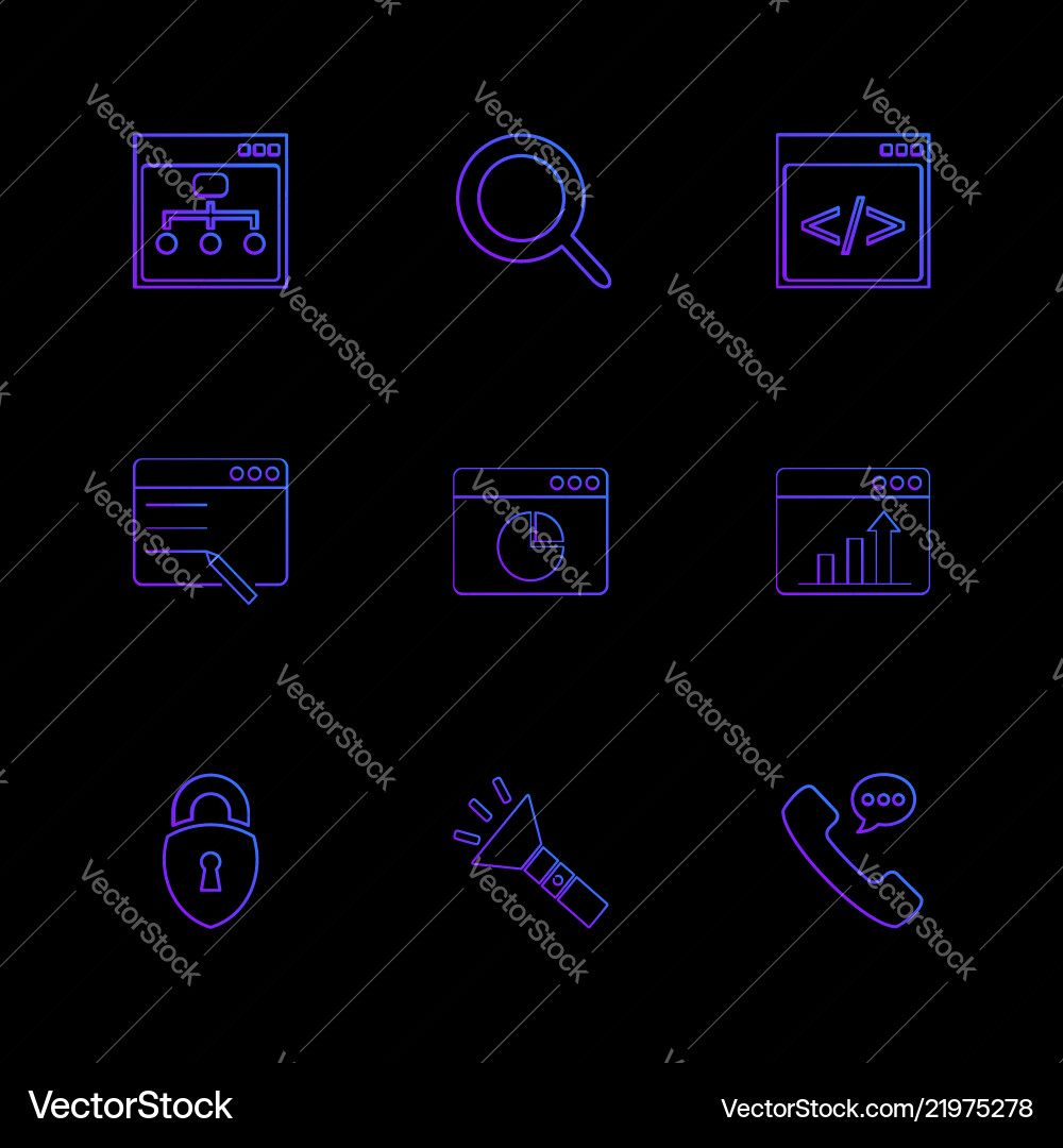 Torch lock phone call windows ui layout Vector Image