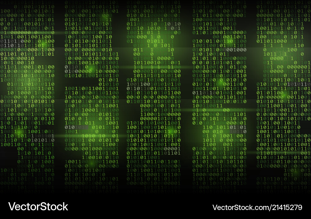 Abstrakter Code Stream - Grüner Binär vektorbild