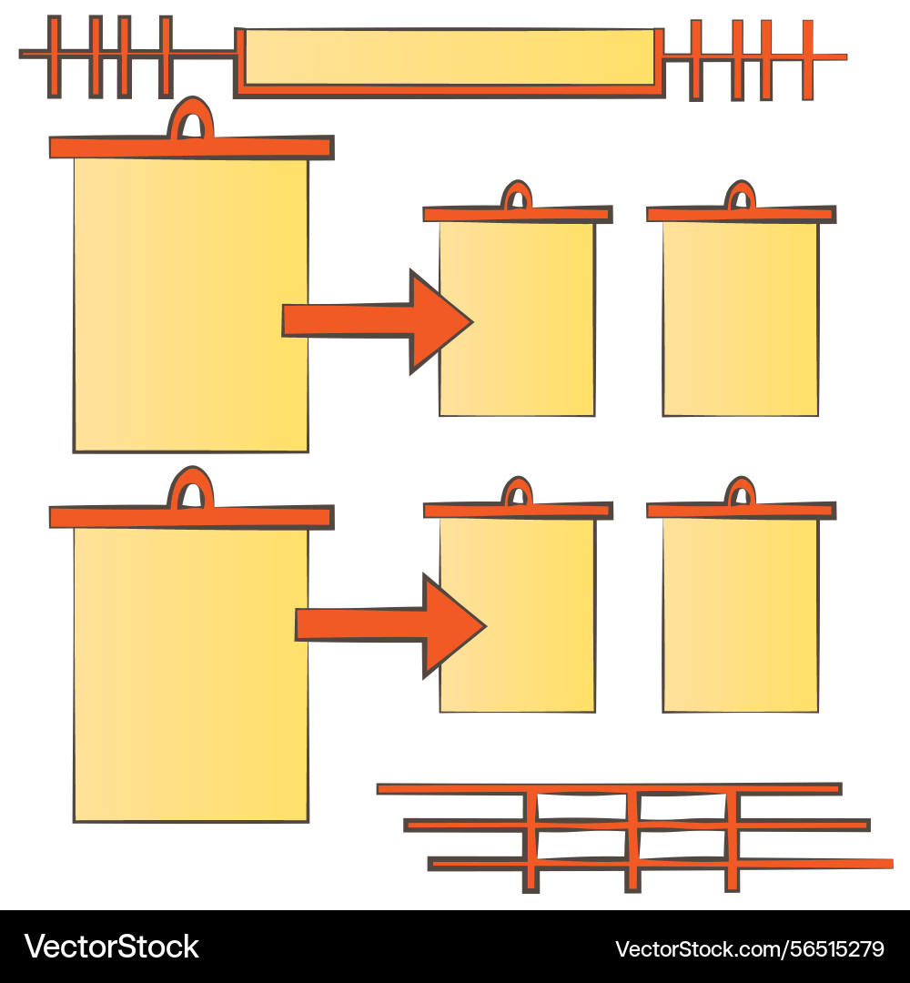 Big paper page with hanger linked to smaller Big paper page with hanger linked to smaller vector image