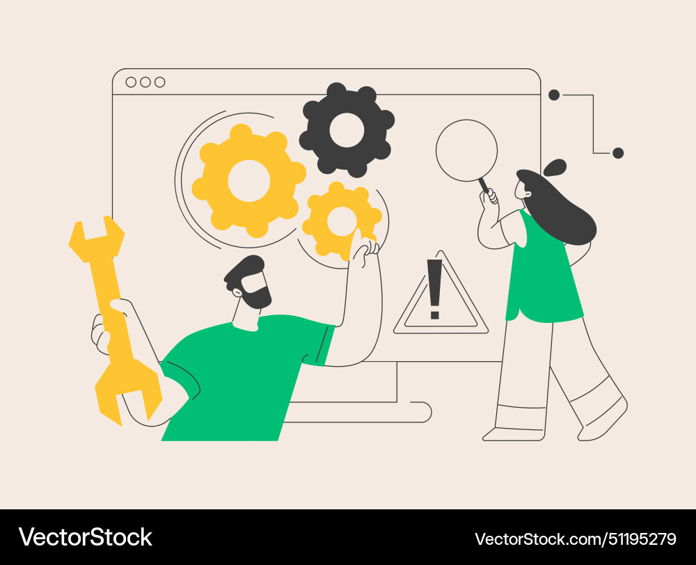 Computer troubleshooting abstract concept Computer troubleshooting abstract concept vector image