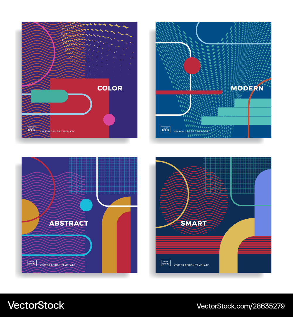 Design templates with colourful geometric shapes Vector Image