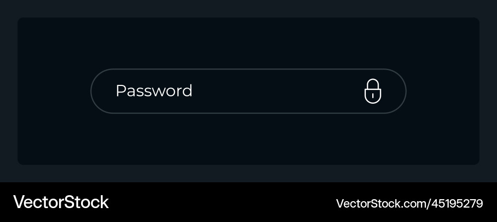 Empty Password Input Field UI vector image