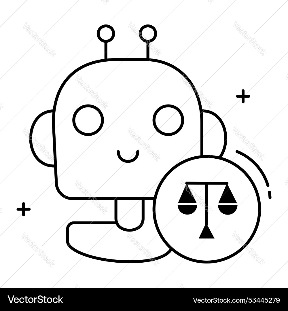 Ethics in robotics and ai icon design robot vector image