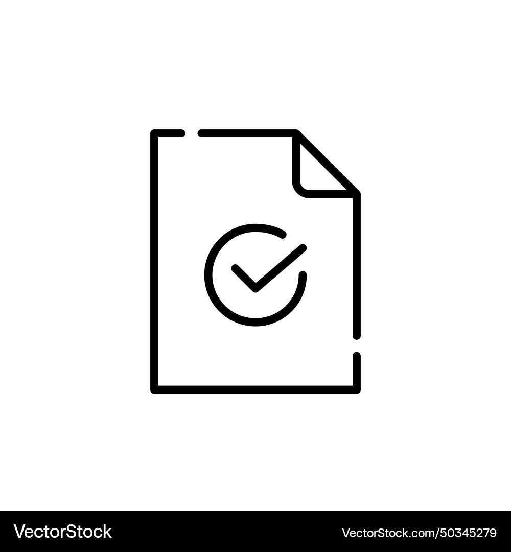 File and checkmark in circle pixel perfect icon File and checkmark in circle pixel perfect icon Vector Image