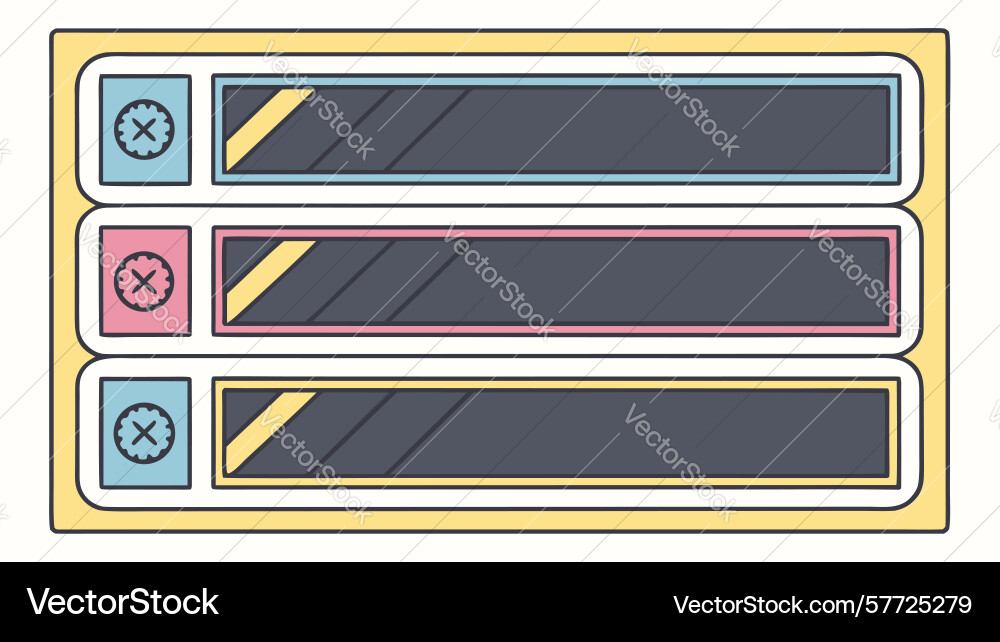 Game ui task checklist interactive to-do list vector image