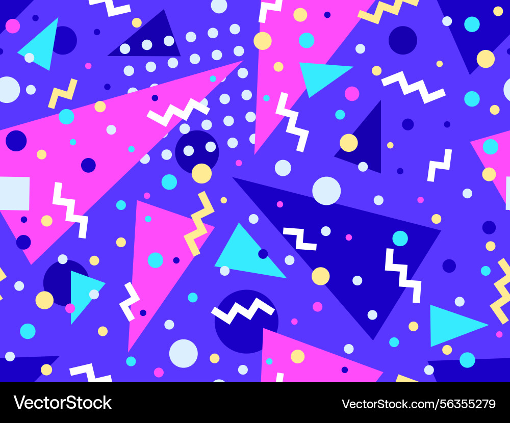 Geometric seamless pattern with memphis elements Geometric seamless pattern with memphis elements vector image
