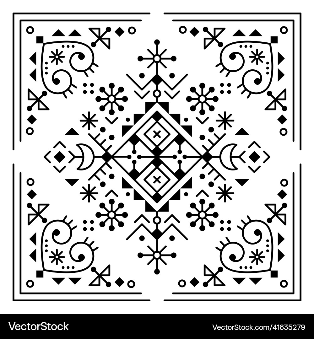 Icelandic rune folk tribal line art design Icelandic rune folk tribal line art design vektorbild