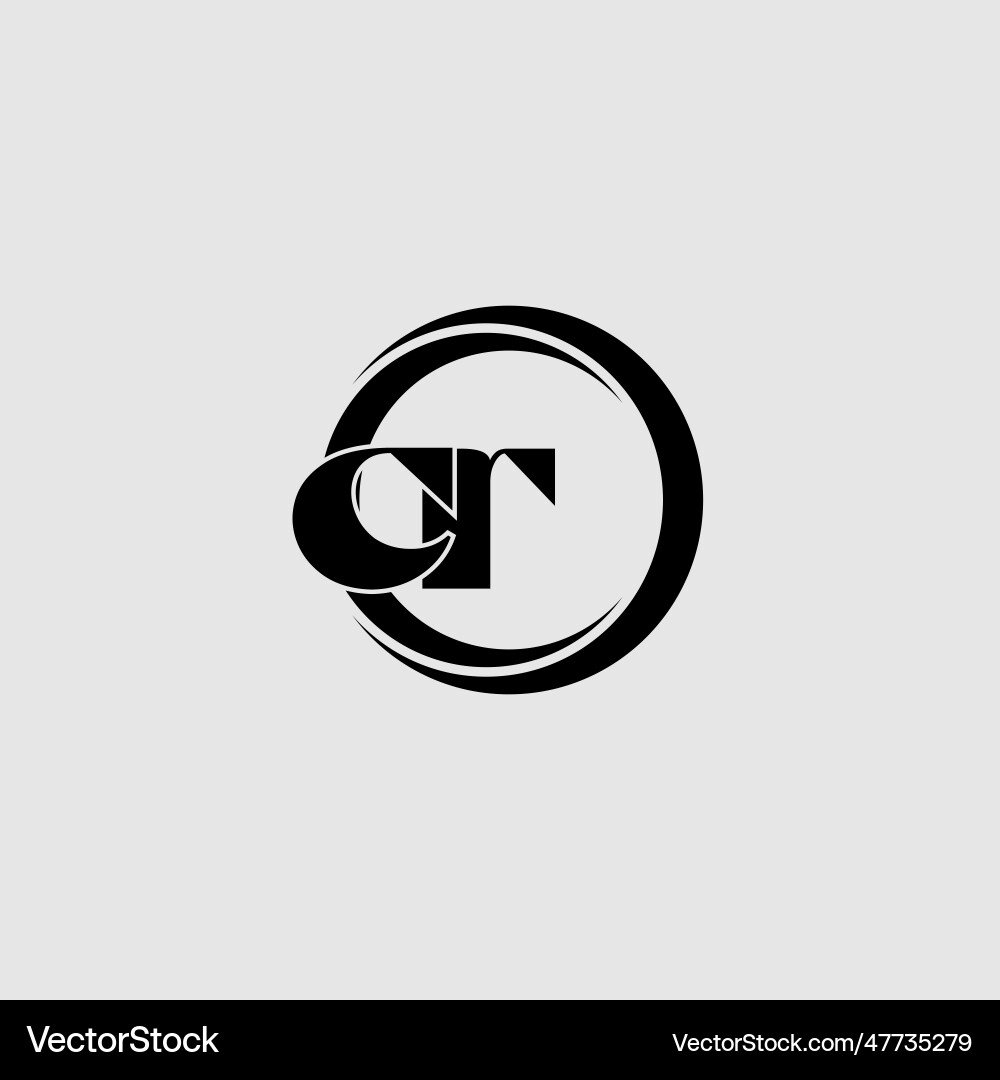 Letters cr simple circle linked line logo Letters cr simple circle linked line logo vector image