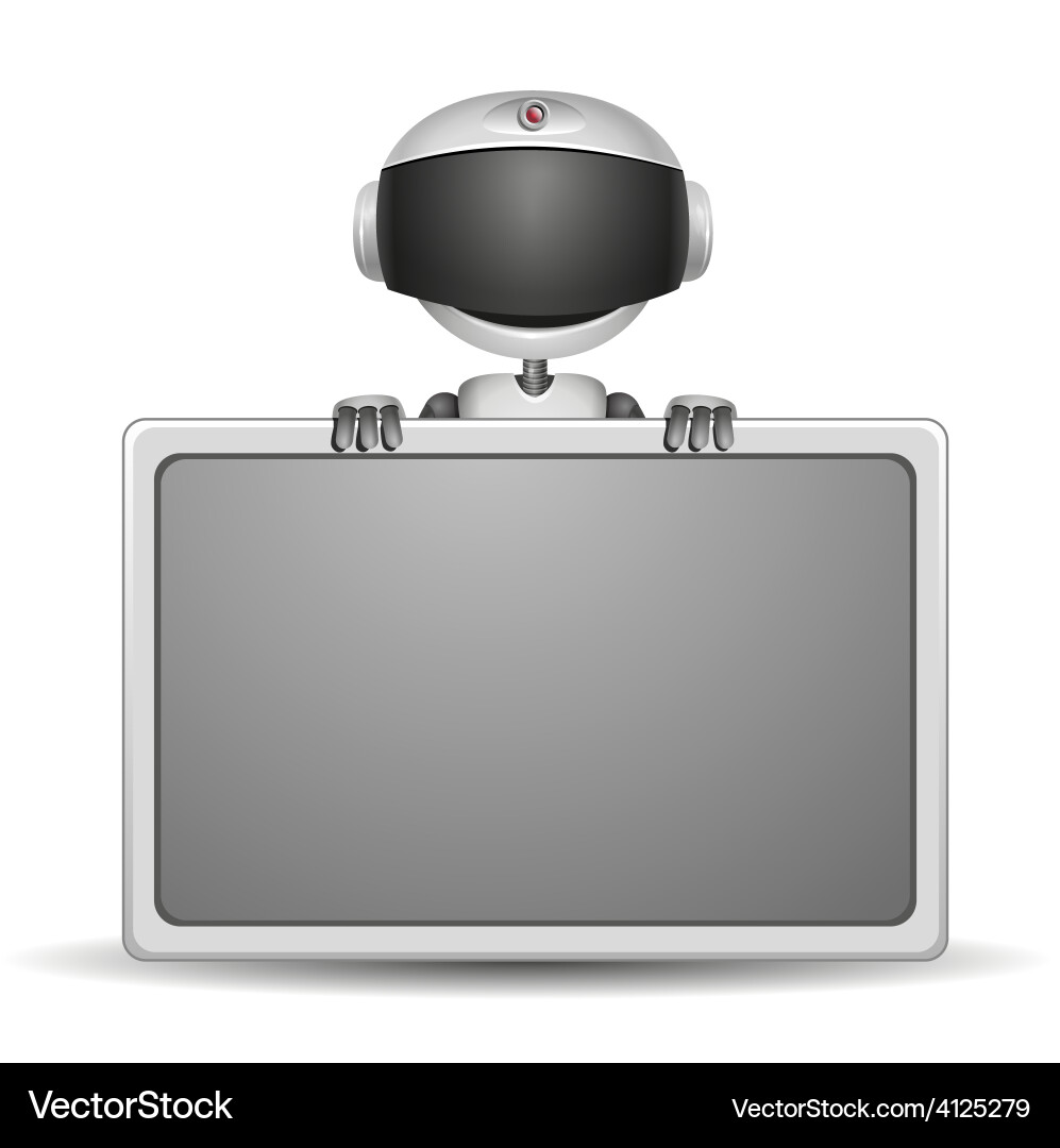 Modern Robot with Display Board Vector Image