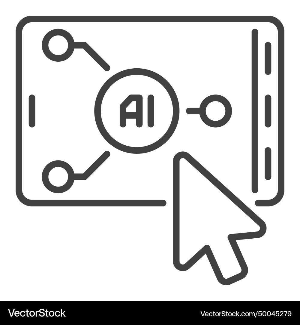 Mouse cursor on smartphone with ai artificial Vector Image