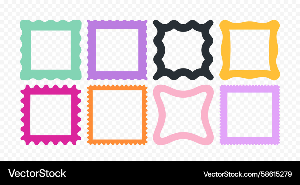 Multicolored frames with wavy edge borders Multicolored frames with wavy edge borders Vector Image