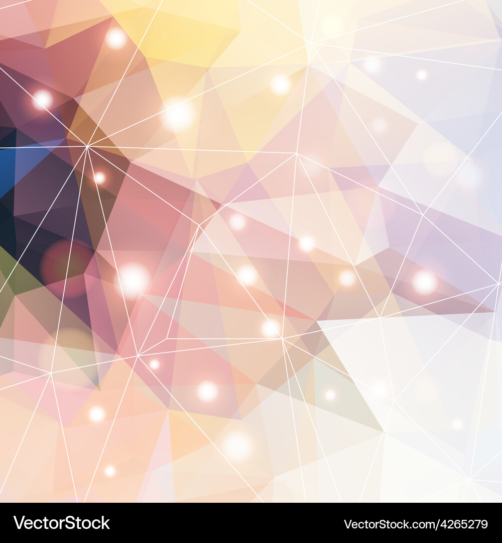 Polygonal abstract geometry background with shiny Vector Image