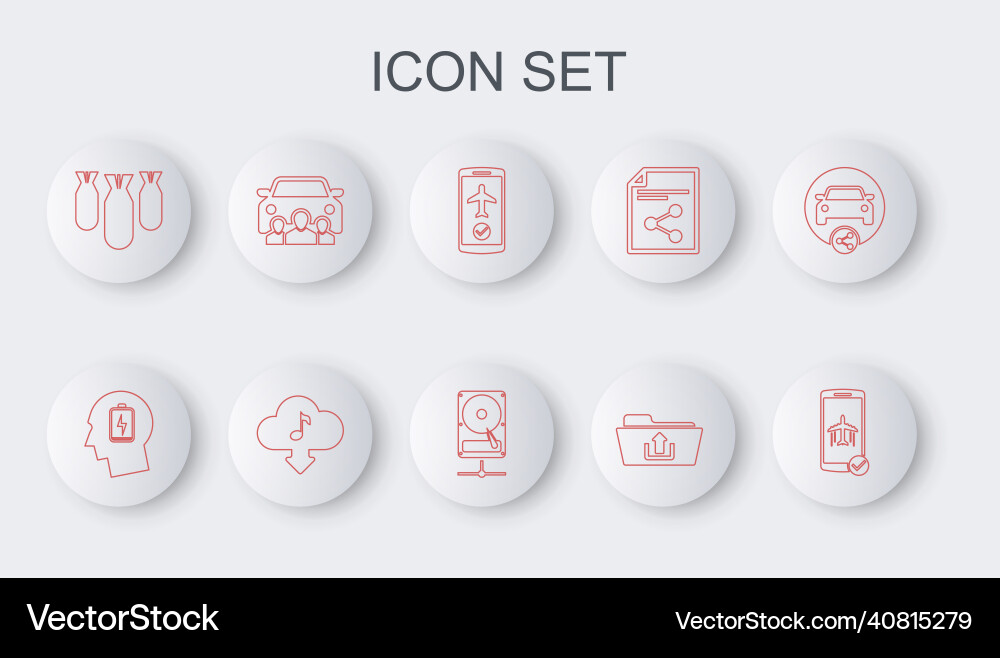 Set line flight mode in the mobile head with low vector image