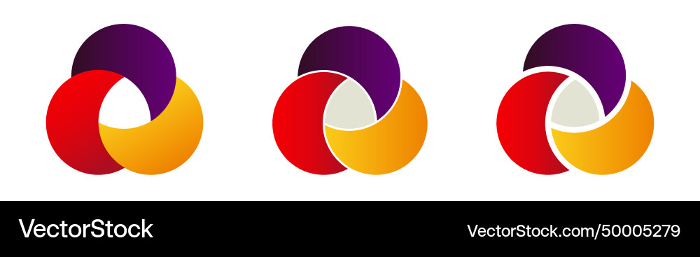 Three Overlapping Circles Chart vector image