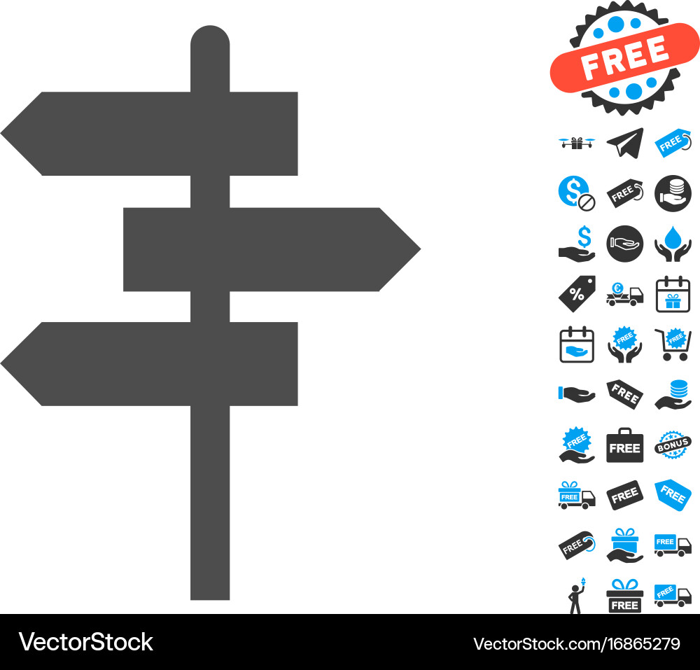 Way pointer icon with free bonus vector image