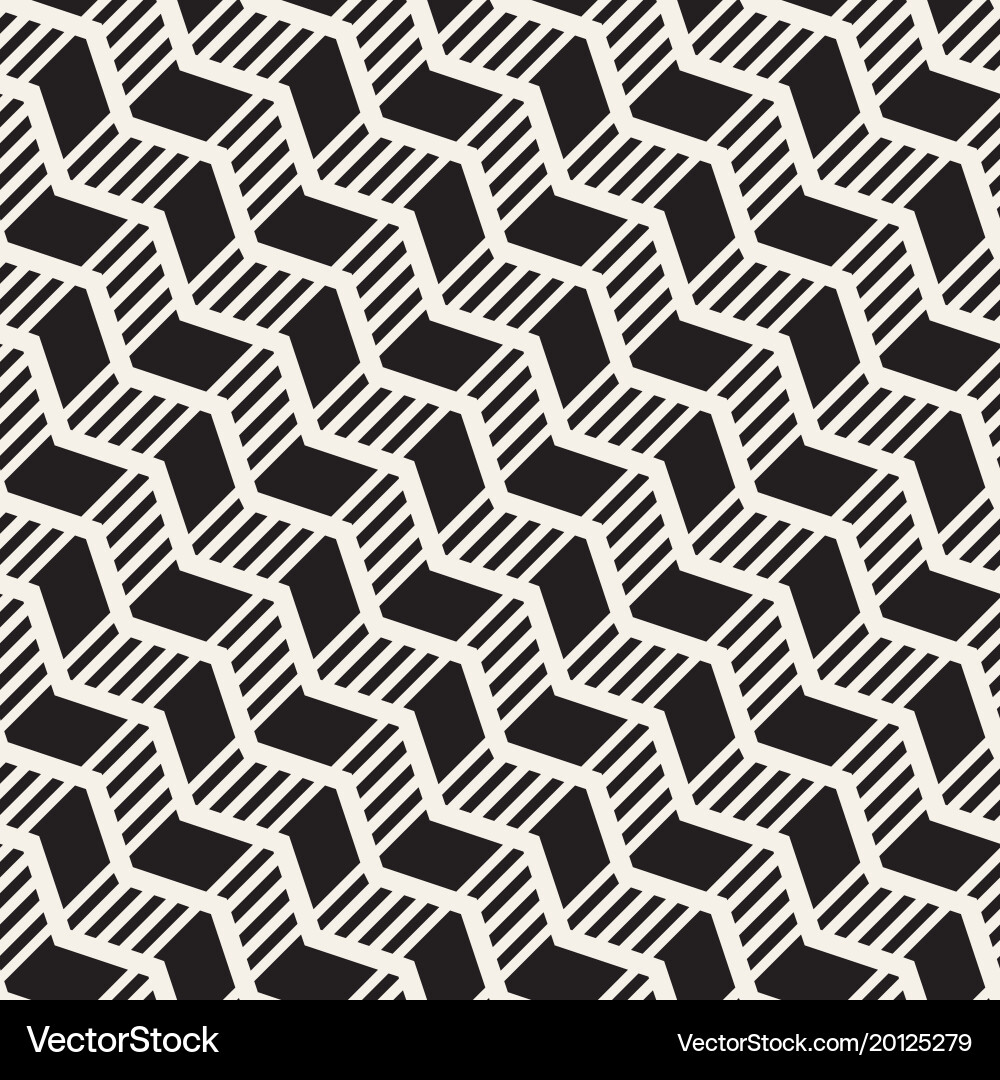 Zigzag Line Pattern - Monochrome Vector Image