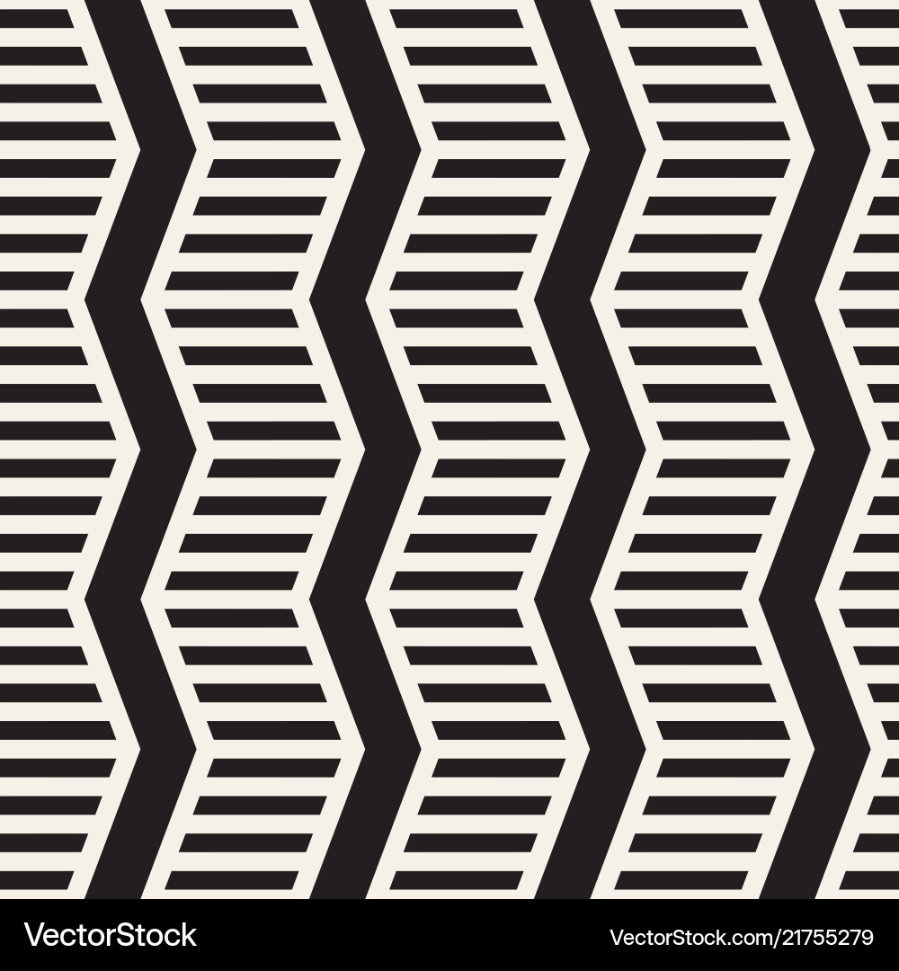 Zigzag Line Pattern - Monochrome Vector Image