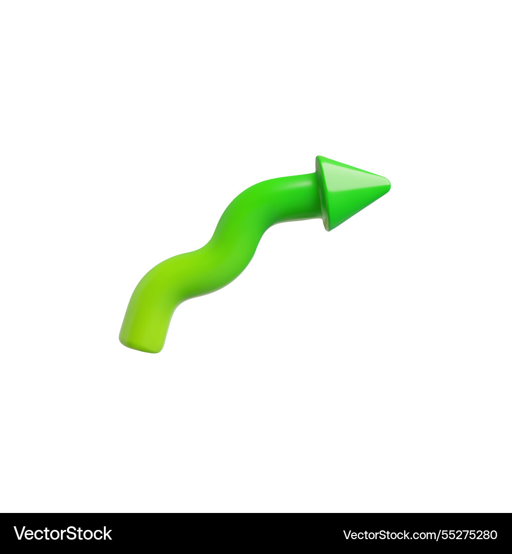 3d arrow green pointer 3d arrow green pointer vector image