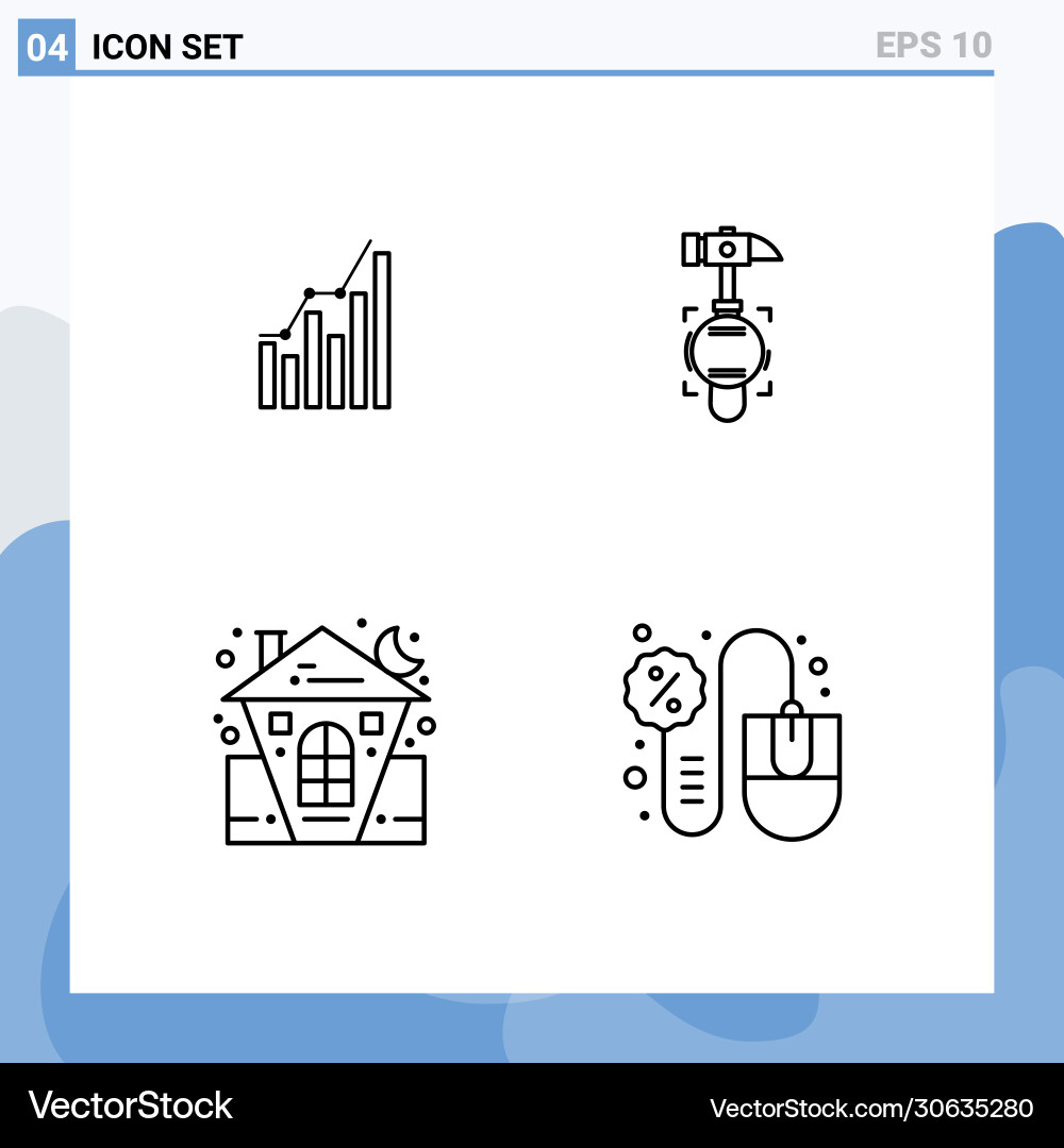 4 line concept for websites mobile and apps graph Vector Image