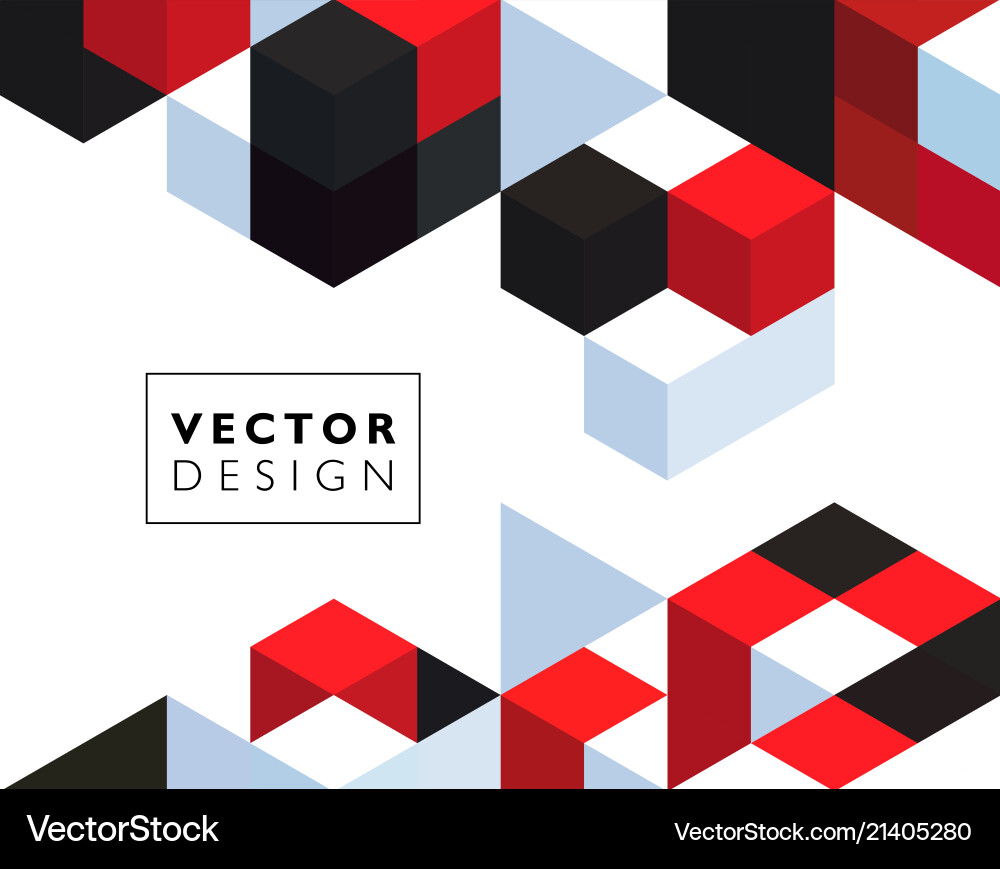 Abstract background with color cubes and grid vector image