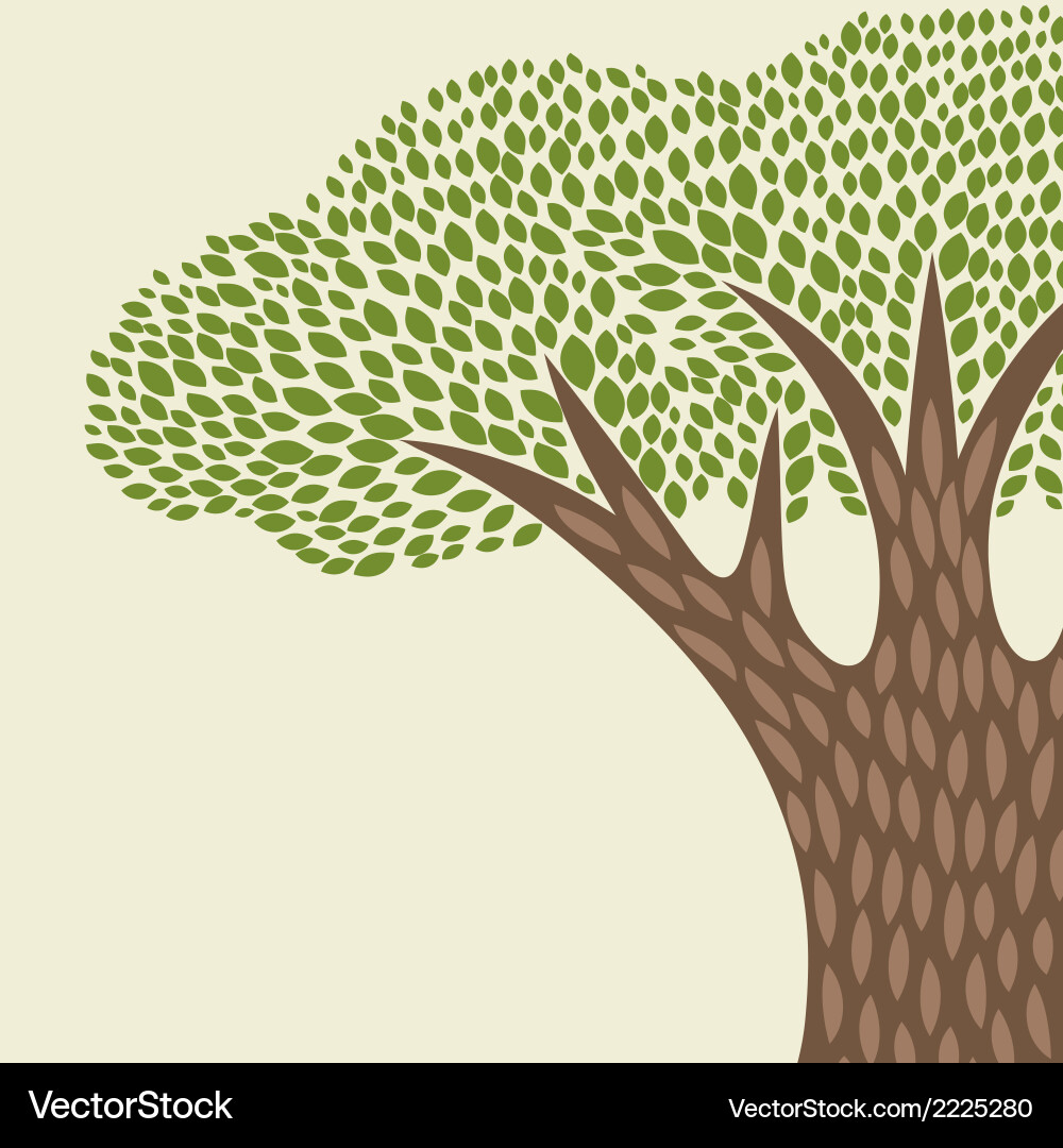 Abstract background with stylized tree in retro Vector Image