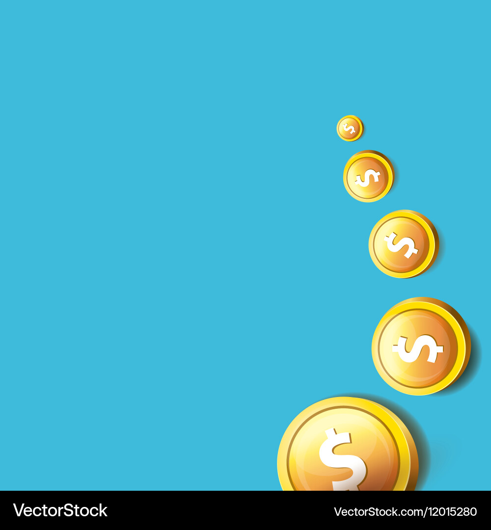 Abstract business background with falling coins Vector Image